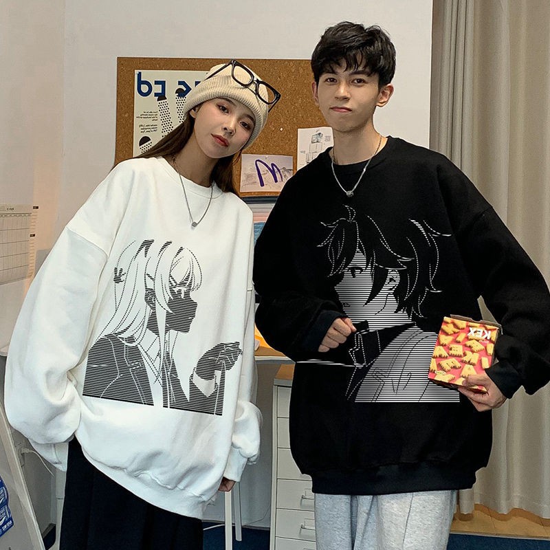 Áo Sweater mỏng cổ tròn họa tiết hoạt hình thời trang mùa thu cho nam