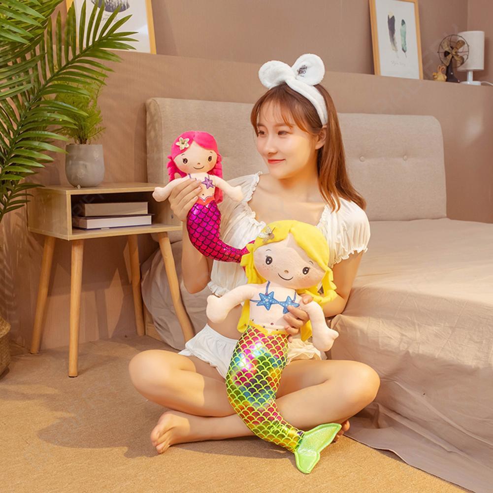 Búp Bê Nhồi Bông Hình Nàng Tiên Cá Đáng Yêu 30cm