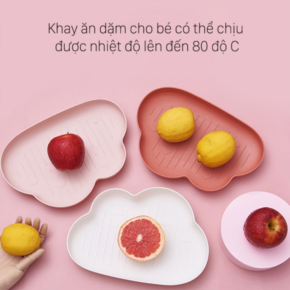 Khay đựng đồ ăn dặm cho bé hình đám mây, chất liệu nhựa chống vỡ Shop bé TiTi