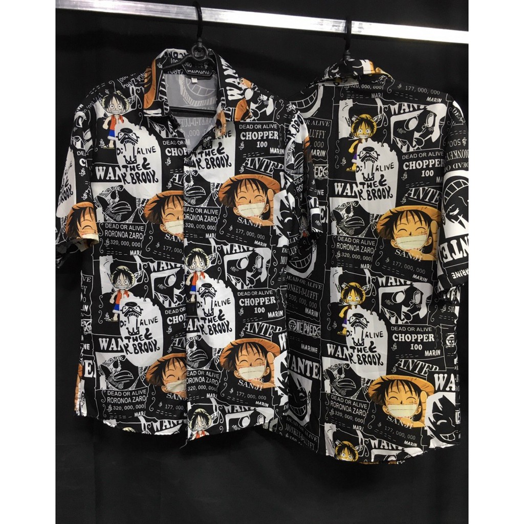 [TREND] ÁO SƠ MI FORM RỘNG HOẠT HÌNH UNISEX 2 MÀU TRẮNG VÀ ĐEN DM164210