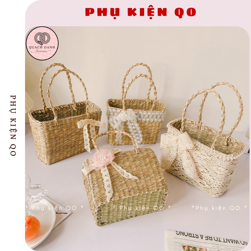 Túi cói đi biển, Túi lục bình Vintage  TCLB03