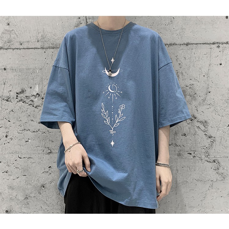 Áo Thun Nam Tay Lỡ Cổ Tròn In Họa Tiết Hoa Lá Mặt Trăng Phong Cách Trẻ Trung Thời Trang Zenkonu TOP NAM 1000144 | BigBuy360 - bigbuy360.vn