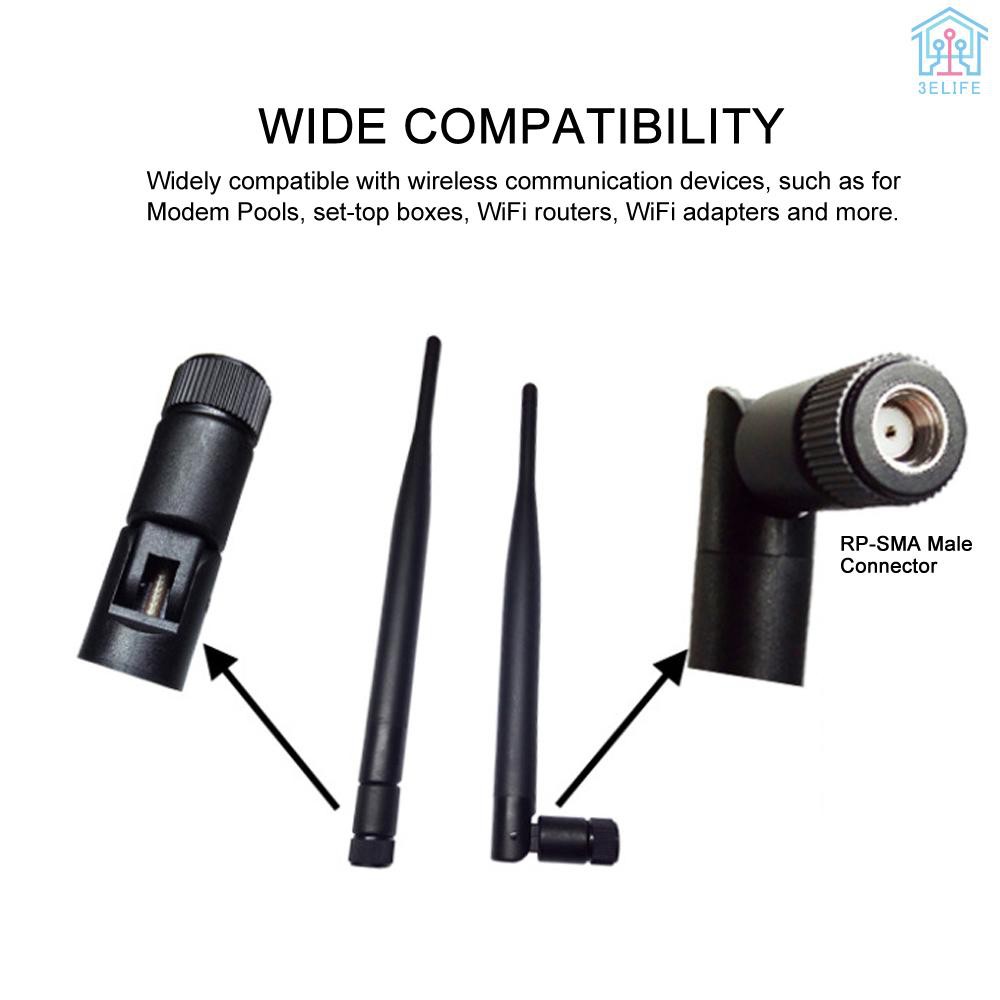 【E&amp;V】2.4GHz 5dBi WiFi Antenna Aerial w/ RP-SMA Male Connector &amp; 21cm SMA Adapter Cable for Wireless Router WiFi Adapter STB Modem Pool