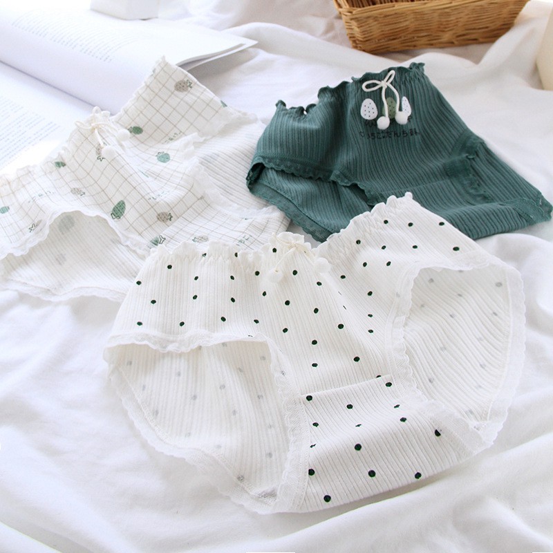 Quần Lót Nữ Cotton Chất Đẹp Dâu Xanh Green