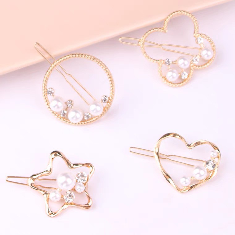 Kẹp tóc mini nữ đính hạt trai nhiều mẫu KT04