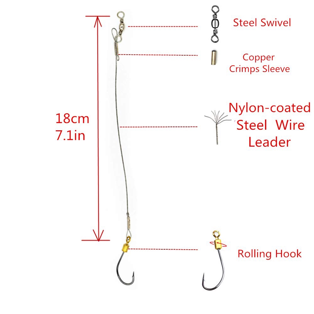 Set 5 Dây Móc Câu Cá Bằng Thép Không Gỉ