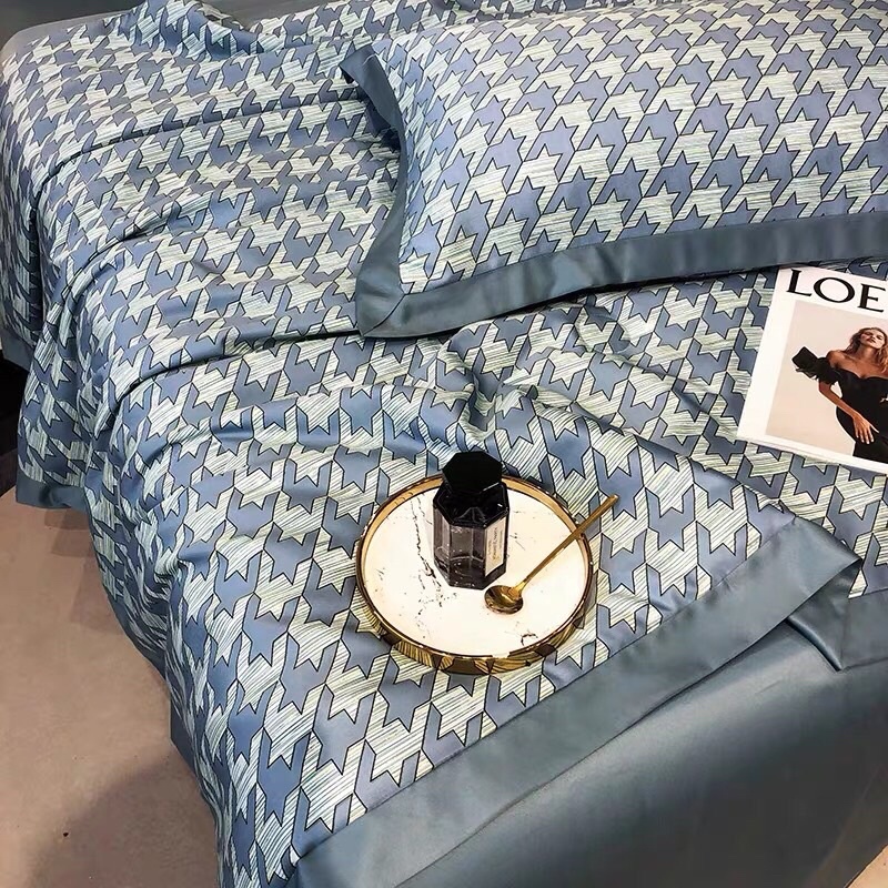 Bộ Chăn ga gối lụa Thái cao cấp, sét 4 món chăn hè lụa trần bông