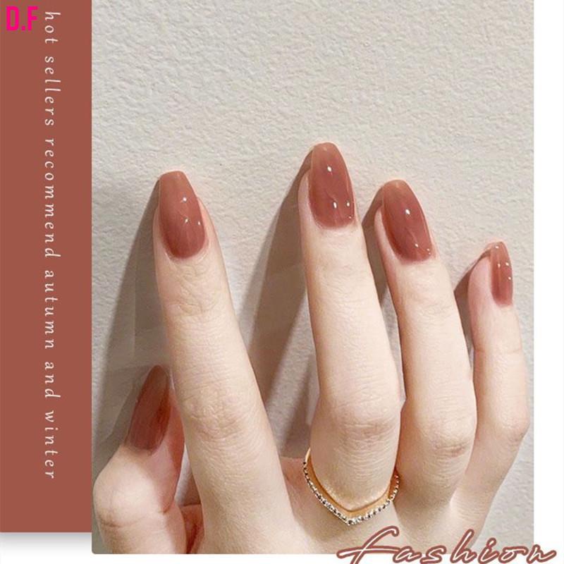 Gel sơn móng tay màu hồng nhạt thời trang trung hoa xinh xắn