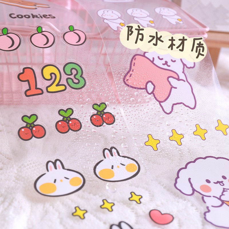 Miếng dán sticker dáng dài, hình lớn, kiểu dáng dễ thương