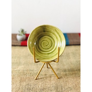 Dĩa gốm vàng