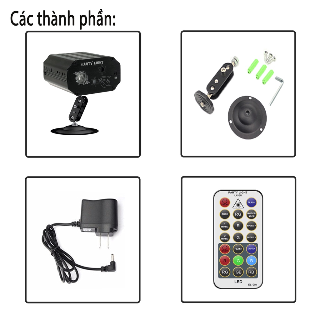 Đèn sân khấu ánh sáng vũ trường, đèn chiếu flash kích hoạt âm thanh cho tất cả các loại hoạt động tiệc tùng
