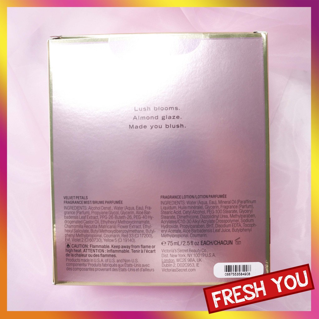 Velvet Petals - Full Size Xịt Thơm Toàn Thân Victoria's Secret (Body Mist, Lotion, Sữa tắm) - Ngọt | BigBuy360 - bigbuy360.vn