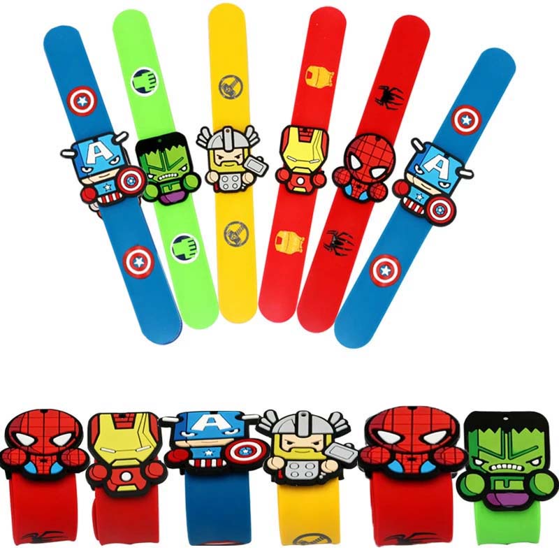 1 Vòng Đeo Tay Silicon Hình Siêu Anh Hùng Marvel Vui Nhộn Trang Trí Cho Bé