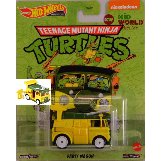 Xe mô hình Hot Wheels Premium Teenage Mutant Ninja Turtles Party Wagon GJR50, bánh cao su