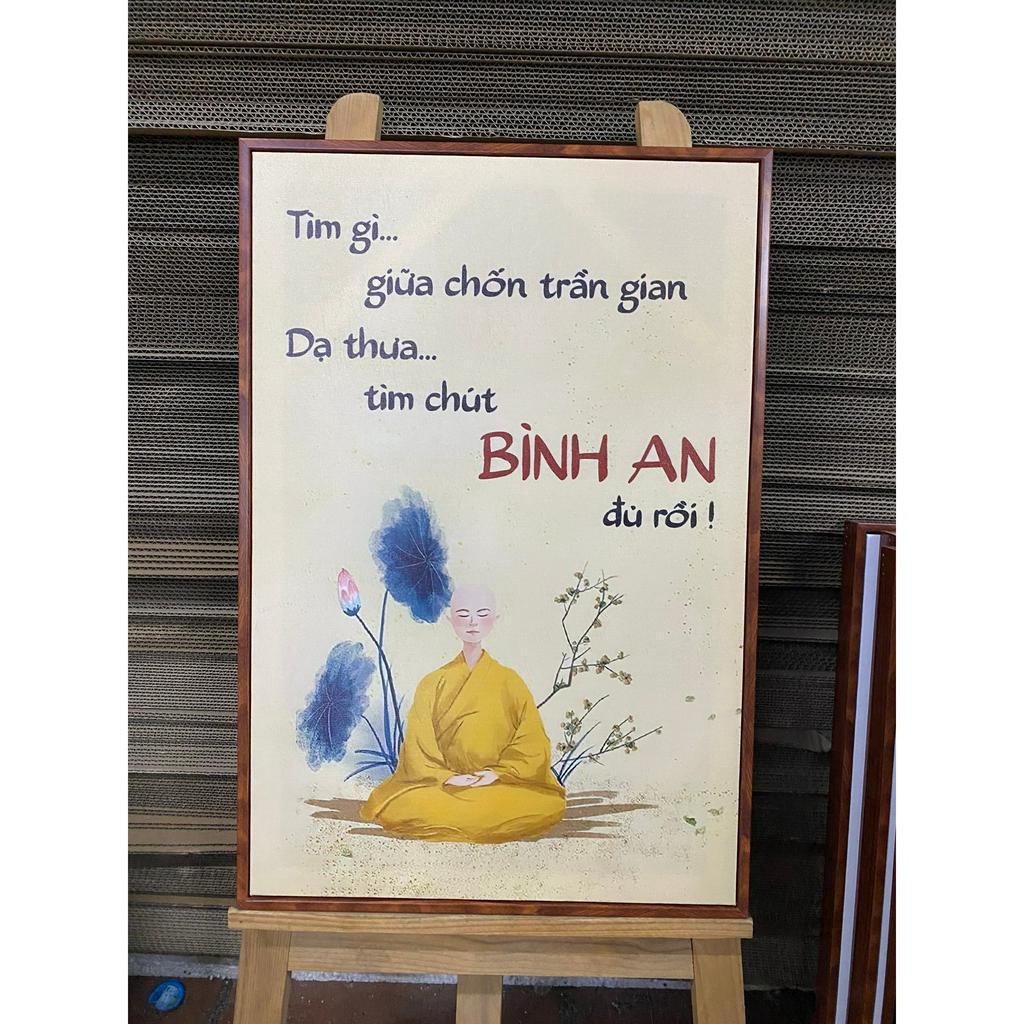 Tranh chú tiểu tĩnh tâm trang trí nhà ngày tết , phòng trà phòng học,... mang ý nghĩa tĩnh lặng an yên cho gia chủ
