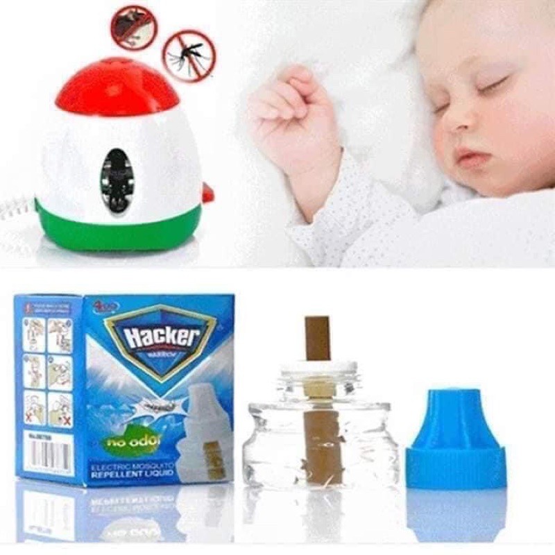(Rẻ nhất shopee)Đèn xông tinh dầu đuổi muỗi Hacker kèm 1 lọ tinh dầu