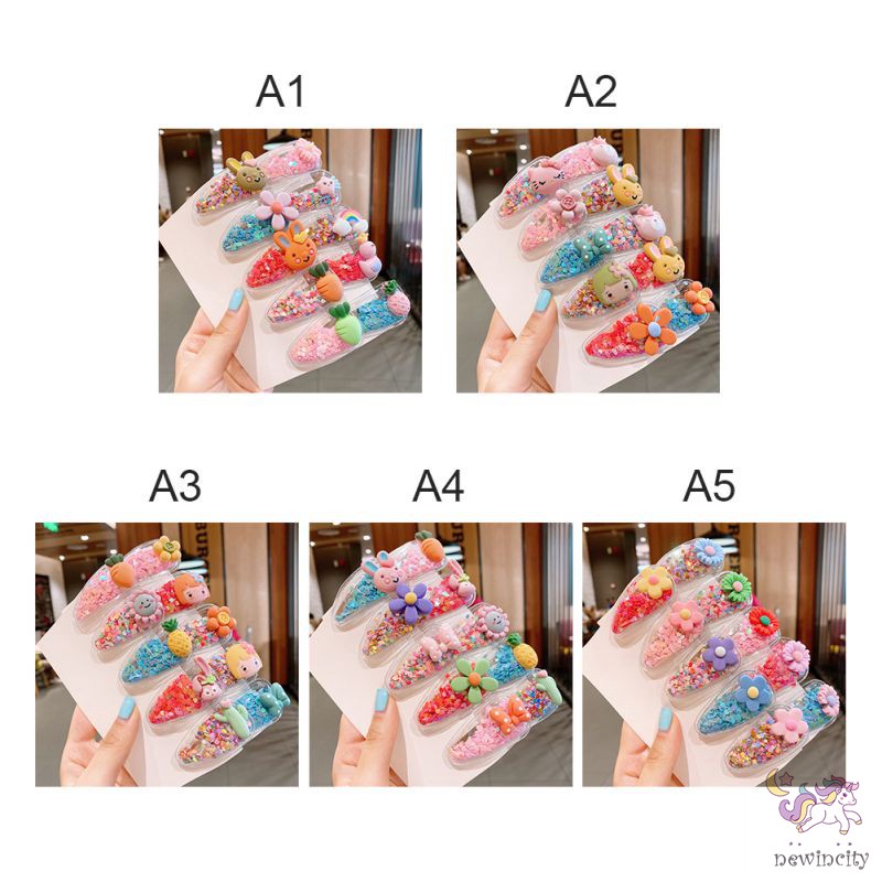 Set 10 Kẹp Tóc Hoạ Tiết Hoạt Hình Đáng Yêu Phong Cách Hàn Quốc