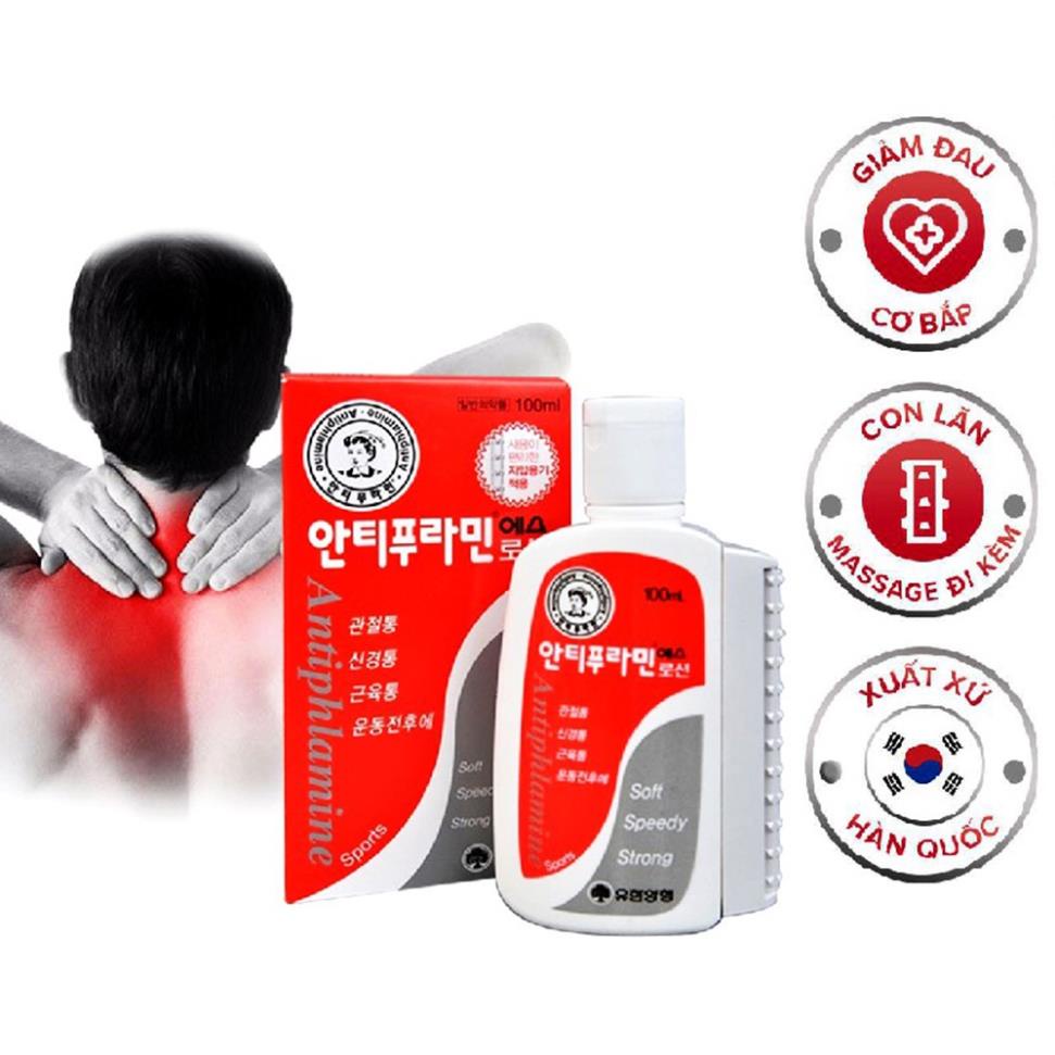 Dầu nóng hàn quốc chính hãng xoa bóp massage màu đỏ antiphlamine 100ml