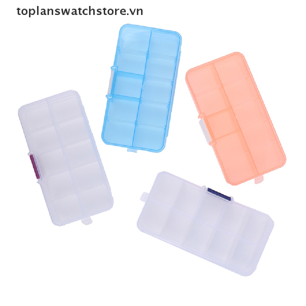 Hộp Nhựa Trong Suốt 10 Ngăn Đựng Trang Sức