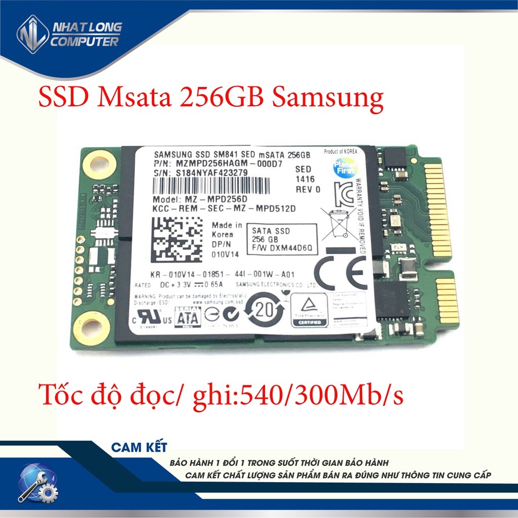 Ổ cứng SSD Msata 256Gb Samsung hàng tháo máy.