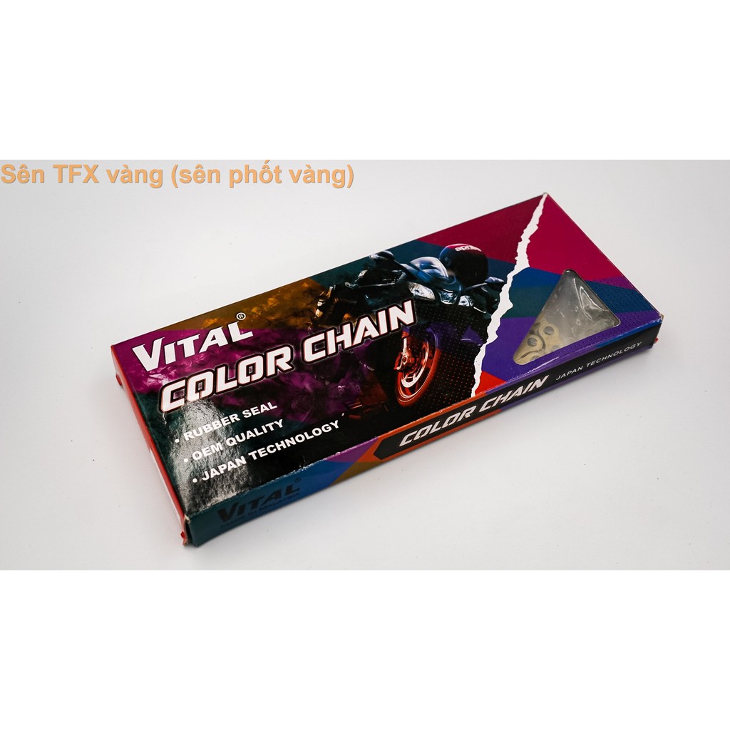 Sên vàng VITAL có phốt cao su , dùng cho xe Winner, Sonic, Exciter 135, Exciter 150, Raider, Nova Dash...