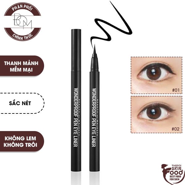 Bút Kẻ Mắt Nước Sắc Nét, Chống Trôi B.O.M Wonderproof Pen Eye Liner 0.5g