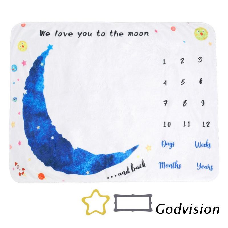 1 Bộ chăn và phụ kiện chụp ảnh đánh dấu cột mốc theo tháng của bé sơ sinh độc đáo chất lượng cao