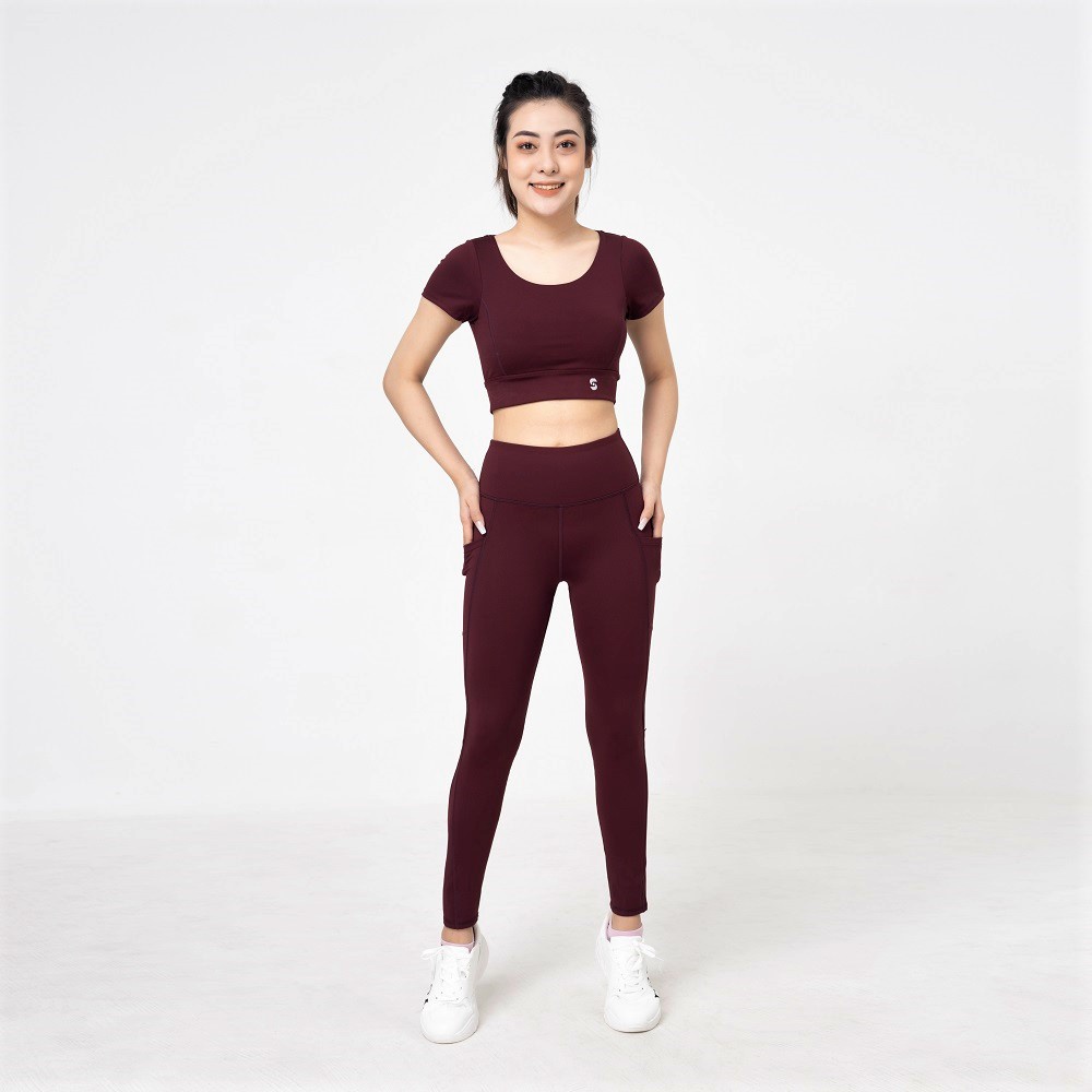 Đồ tập yoga nữ thiết kế croptop cộc tay sang trọng, màu sắc tươi sáng, BST xuân 2022