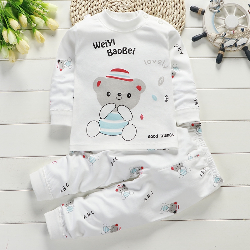 1 Bộ Quần Áo Vải Cotton Giữ Ấm Mùa Thu Đông Cho Bé Trai