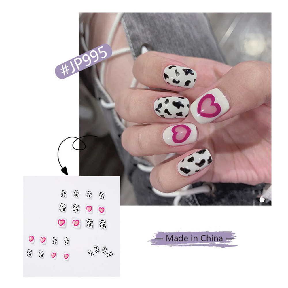 [Hàng mới về] Set 24 móng tay giả trang trí ấn tượng 4 màu sắc tùy chọn