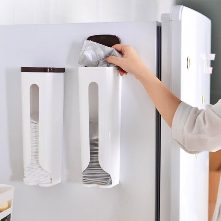 Hộp dán tường đa năng decor sắp xếp túi nilon, túi rác, giấy lau nhà bếp dạng rút dáng dài No.101254