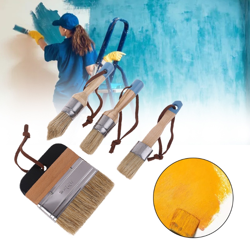 Bộ 4 Cây Cọ Vẽ Tranh Bằng Lông Tự Nhiên Dùng Trang Trí Nhà Cửa