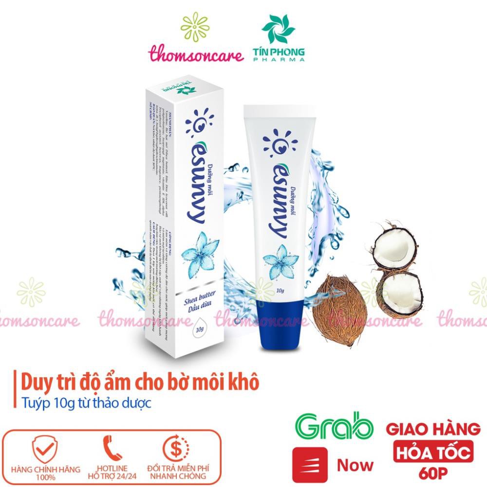 Kem nẻ dưỡng ẩm môi Esunvy từ thảo dược - son dưỡng giảm khô môi từ vaseline, dầu dừa, sáp ong và vitamin E