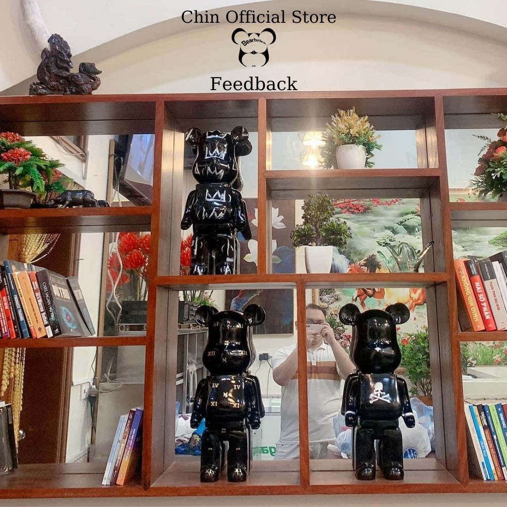 Bearbrick, gấu bearbrick 50cm cỡ vừa, mẫu vương miện chất liệu thạch cao -Chin Official Store