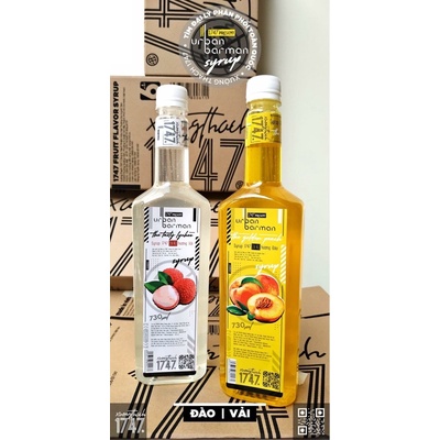 siro đào 1747 urban barman 730ml