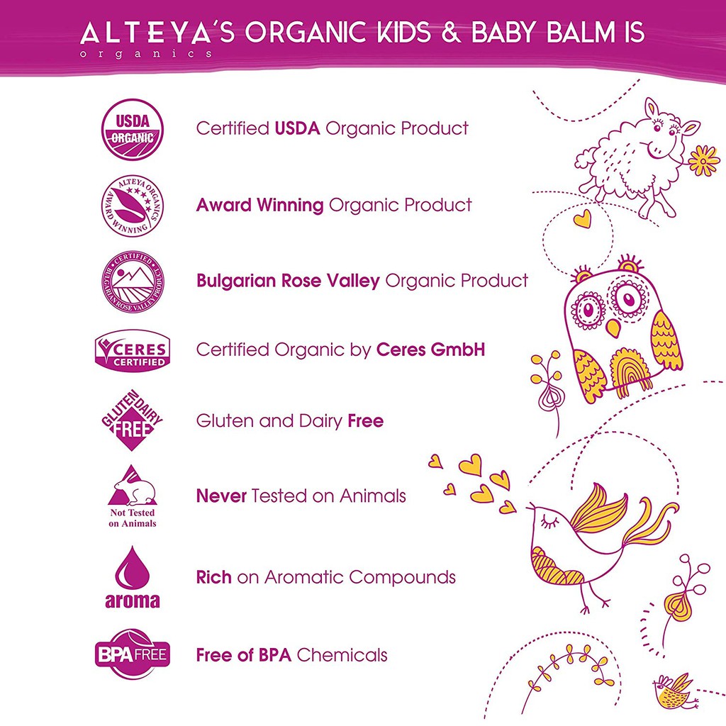 Sáp Thoa Đa Năng Hữu Cơ Trẻ Em Alteya Organics Baby Balm, 40ml