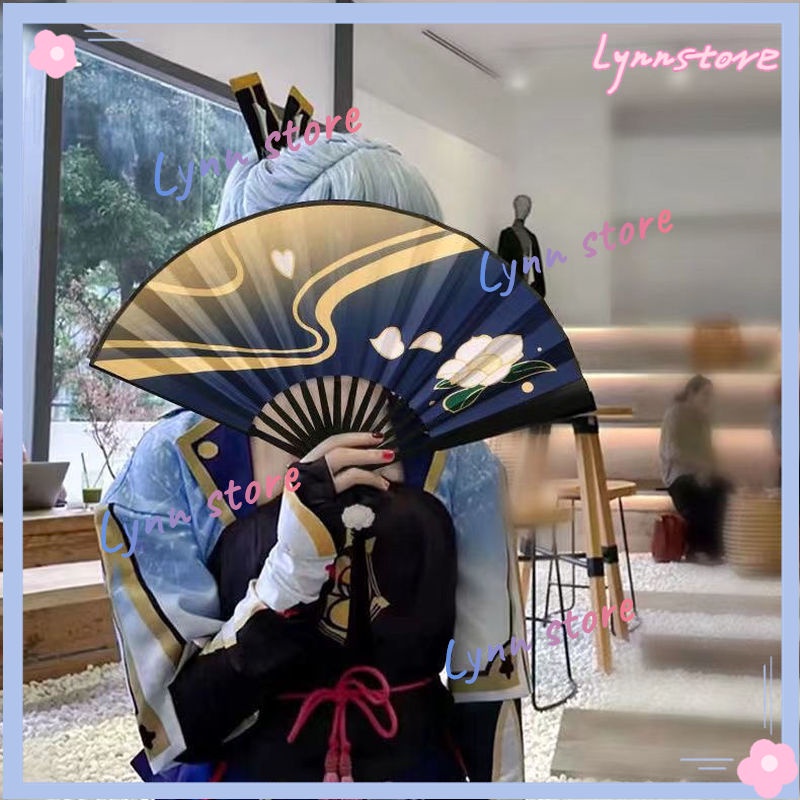 Game Genshin Tác động Kamisato Ayaka Cosplay Fan Trang phục Bộ trang phục Quạt gấp Tay hai mặt Giấy trang trí Unisex