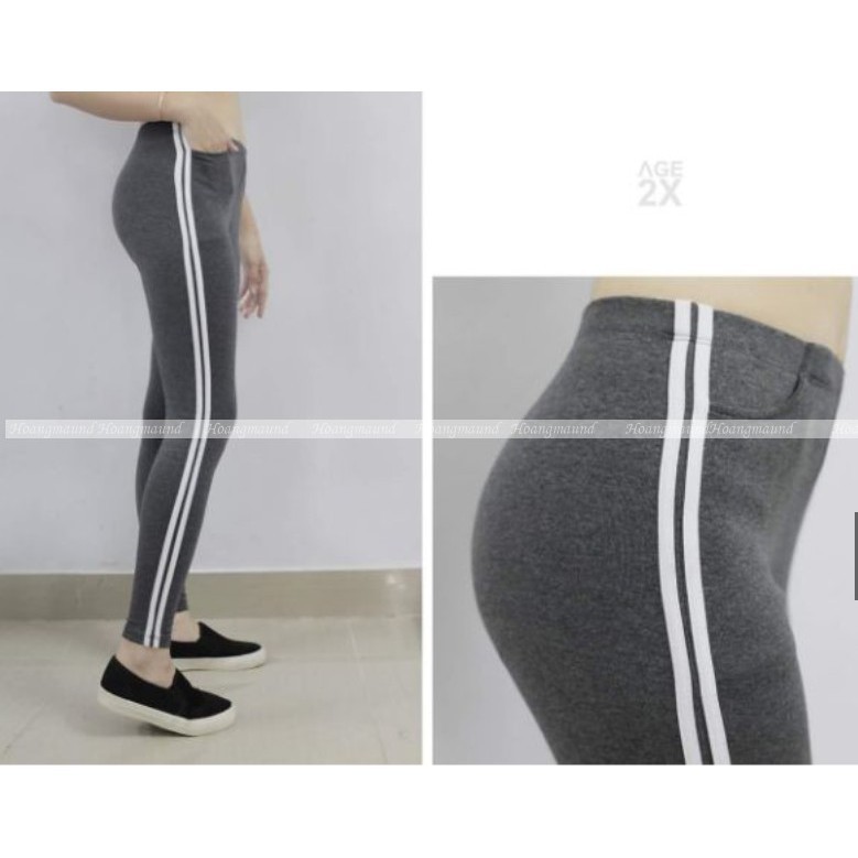 [ Rất Đáng Tiền ] QUẦN LEGGING 2 SỌC THỂ THAO CÁ TÍNH CO GIÃN 4 CHIỀU