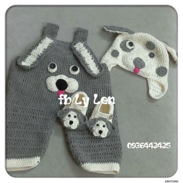 Set yếm len bé trai handmade