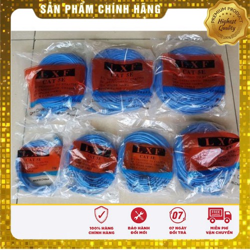 DÂY CÁP MẠNG BẤM SẴN LXF 5M/ 10M/ 15M/ 20M/ 30M CHUẨN CAT5E - Hàng Chính Hãng - Đúc Sẵn Dây