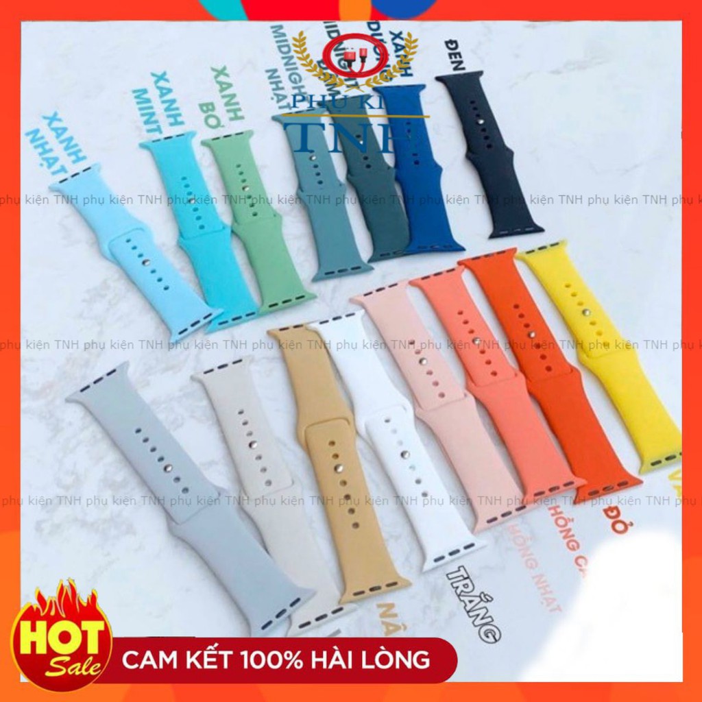 🌟10 màu🌟DÂY ĐỒNG HỒ CAO SU APPLE WATCH SPORT BANDS CAO CẤP FULL SIZE 1 2 3 4 5 38mm 40mm 42mm 44mm