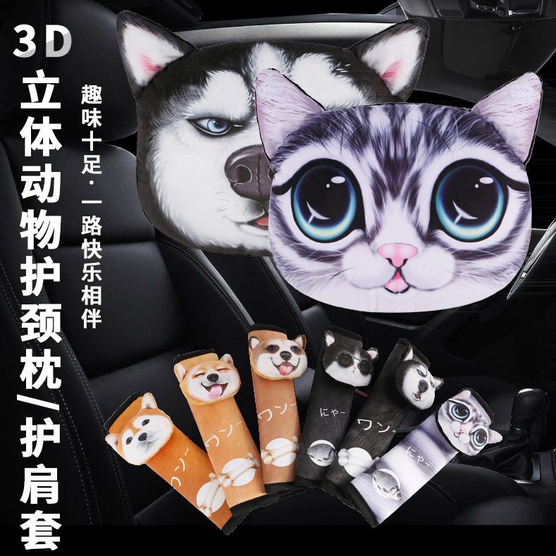 Gối tựa đầu hình cún husky 3d dễ thương