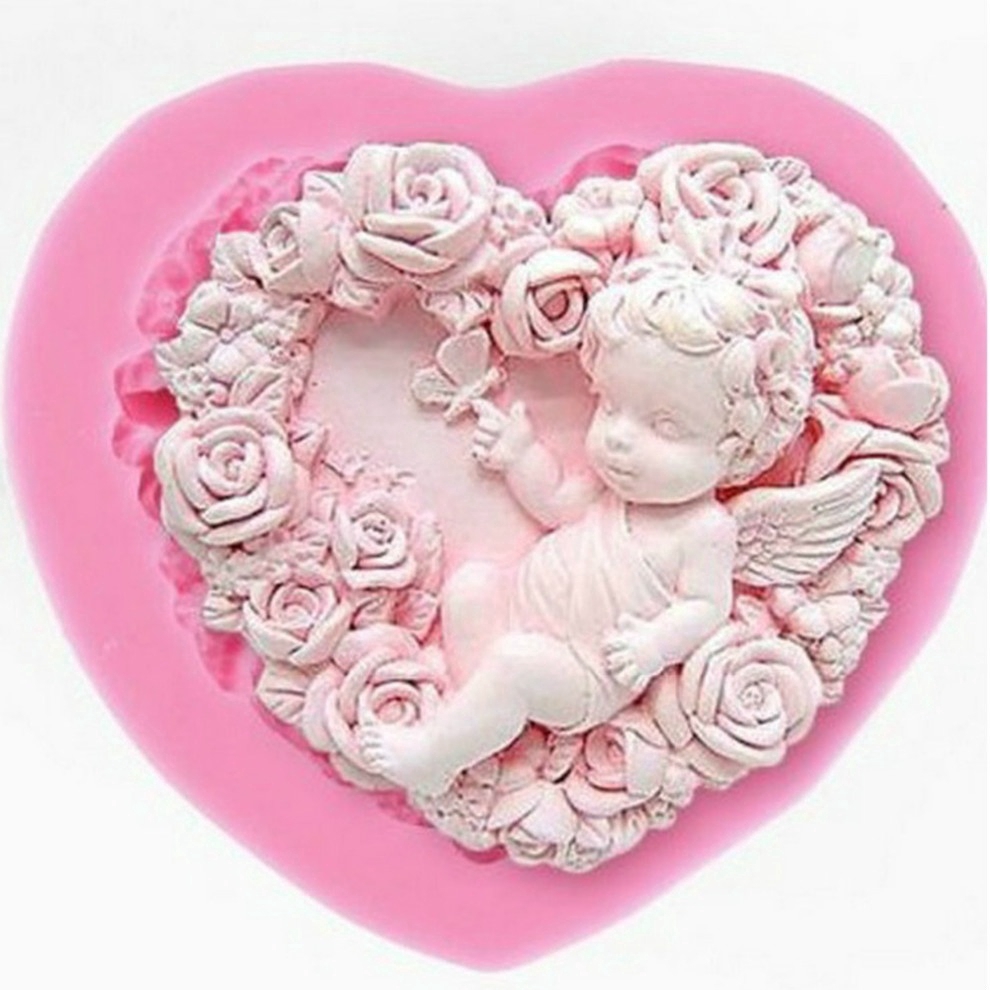 Rose Angel Craft Art Silicone Soap 3D Craft Fimo Resin Clay Candle Molds