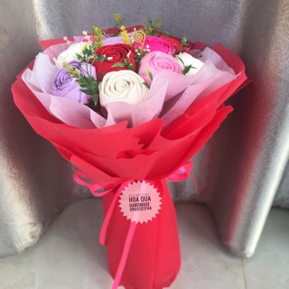 Thành phẩm hoa giấy nhún bó 11 bông