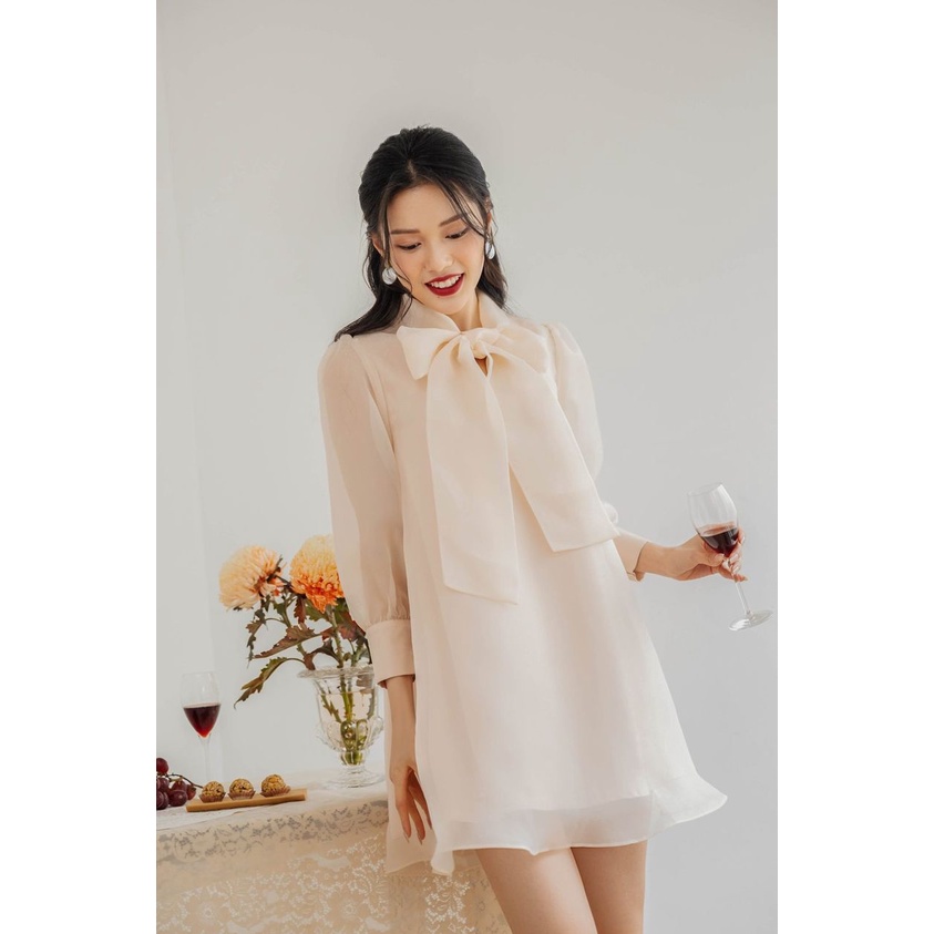 Váy đầm dáng suông MOMOCO chất lụa tơ Organza Cao Cấp, Tinh Tế M2756