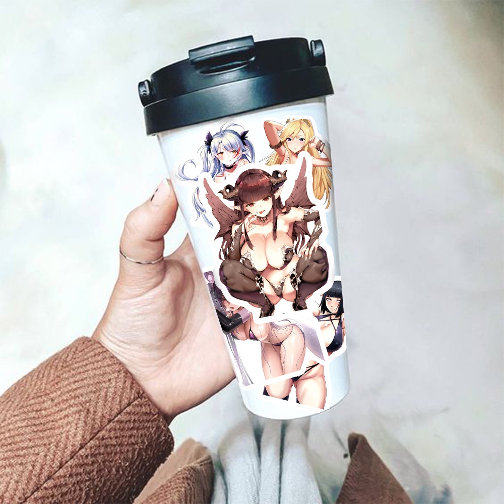 Set 100/50/25/10 Miếng Dán Chống Thấm Nước Hình Cô Gái Anime Trang Trí Vali/Laptop/Điện Thoại