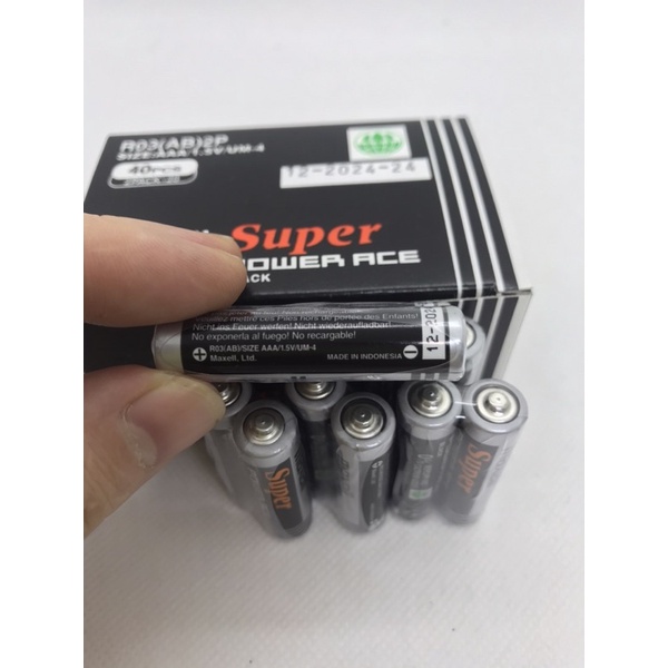 Pin 1.5V MAXELL AAA (3A) đen Super Power Ace nhập khẩu Indonesia dùng cho Remote, chuột máy tính, máy SPO2