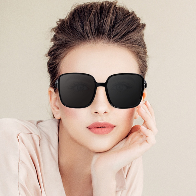 Kính Mát Gọng Vuông Lớn Chống Tia UV Thời Trang Cho Nữ