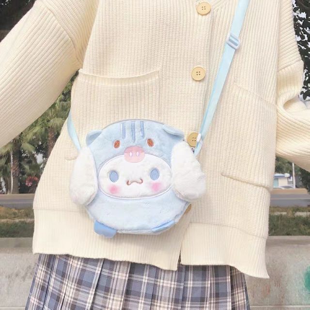Túi đeo chéo Ulzzang Cinnamonroll hình thỏ heo kawaii, phong cách Nhật Bản, lolita, otome