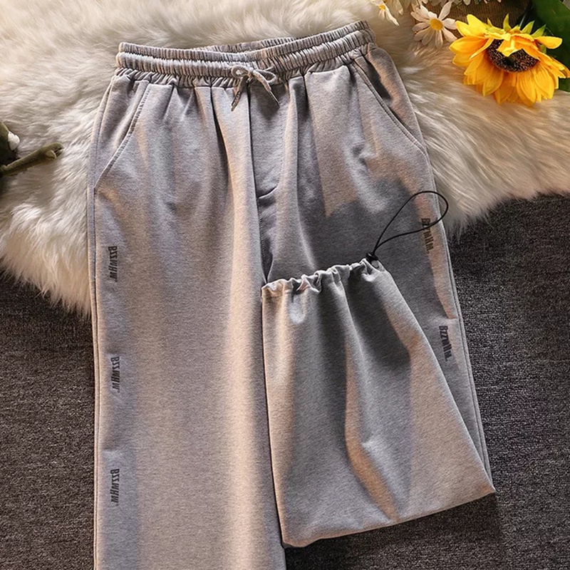 NRVP Quần Thể Thao Nữ Ống Rộng Phong Cách Đường Phố Hàn Quốc Mới